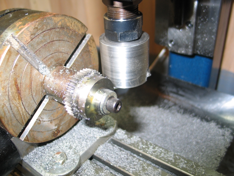 Single point gear cutter in use.